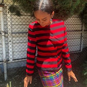 Vintage Jones NY Red Stripe Cropped Blazer